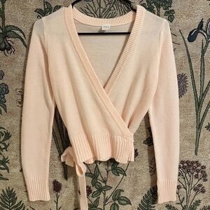 Bloch Women's V-Neck Sweater in Soft Peach